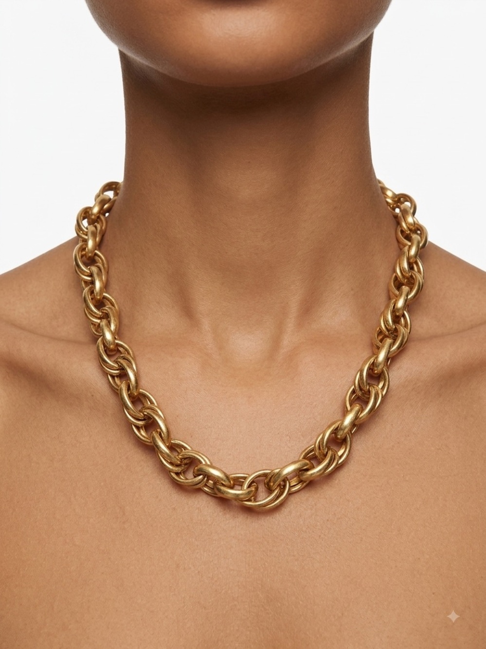 Zara Gold Chunky Link Necklace - Women's Statement Jewelry
